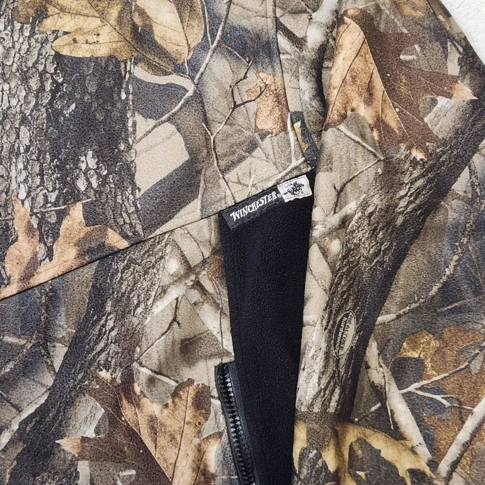 Winchester Men's XL Camouflage Jacket Full Zip Fleece Lined Zip Pockets Hunting